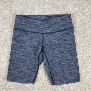 Lululemon Wunder Under Biker Shorts Womens 6 Heathered Black Grey Pattern Yoga